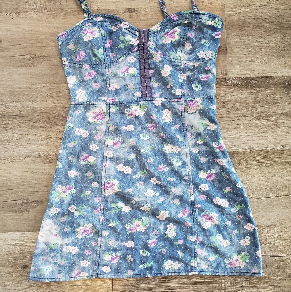 Lola Rae Denim Floral Dress